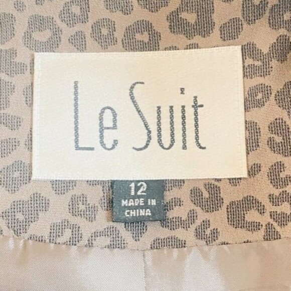 Le Suit Olive & Deep Green Leopard Print Blazer Size 12 Tailored Waist - Picture 7 of 8